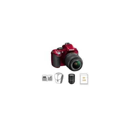 Nikon D5200 Camera w/18-55mm Lens, Red, Bundle w/28-300mm Lens & MORE