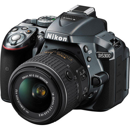 Nikon D5300 DSLR with 18-55mm DX VR II Lens, Gray