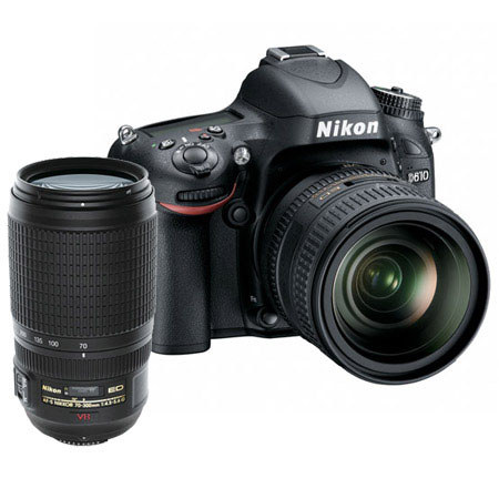 Nikon D610 Camera w/24-85 & 70-300, Bundle w/Video Acc Package C (See Details)