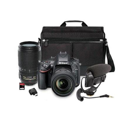 Nikon D610 DSLR Camera w/24-85VR & 70-300mm VR Lenses & Shure VP83 Mic ...