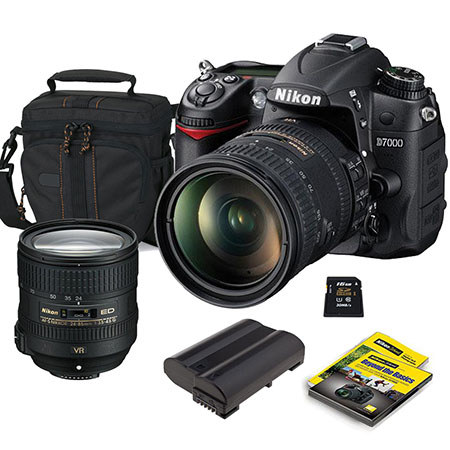 Nikon D7000 DSLR Camera Kit w/18-200 DX VR,Bundle w/24-85 f/3.5-4.5G ED AF-S VR