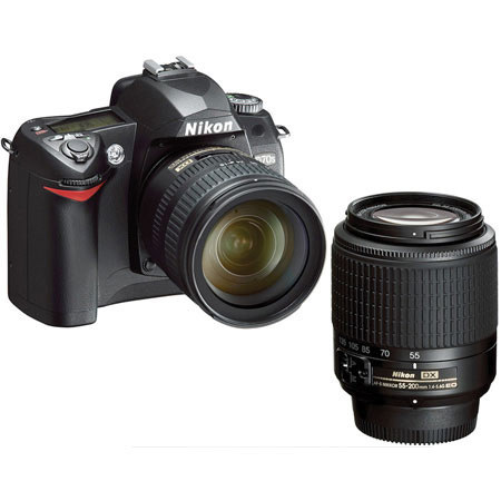 Nikon D70s Digital SLR Camera, 2 Lens Kit with 18-70mm f/3.5-4.5G ED IF AF-S DX & 55-200mm f/4-5.6G ED AF-S DX Lenses - USA Warranty