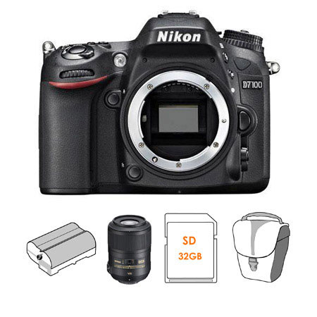 Nikon D7100 Camera Body, Bundle w/85mm VR-II Lens & Accessories