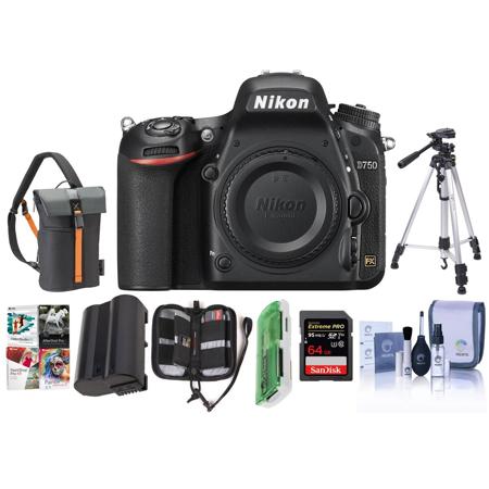 Nikon D750 FX-Format Digital SLR Body Only Camera with Premium Accessory Kit