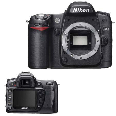 Nikon D80 Digital SLR Camera Kit, with 2 GB SD Memory Card, Spare EN-EL3e Lithium-Ion Rechargeable Battery, Nikon Gadget Bag,