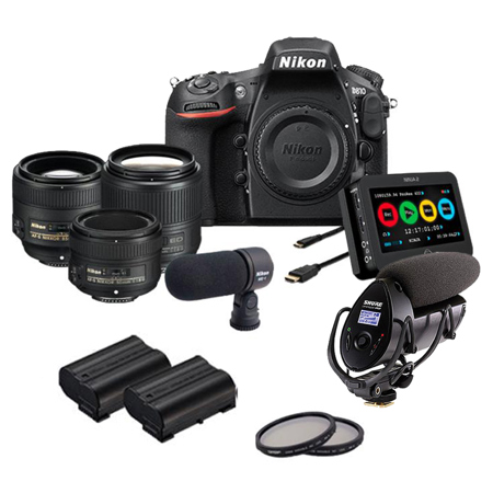 Nikon D810 DSLR Camera SLR Filmmaker's Kit w/Shure VP83F LensHopper MIc