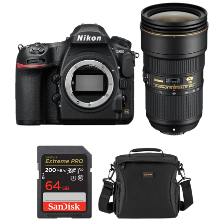 Nikon D850 DSLR Camera w/AF-S NIKKOR 24-70mm f/2.8E ED VR Nikon D850 DSLR Camera w/AF-S NIKKOR 24-70mm f/2.8E ED VR