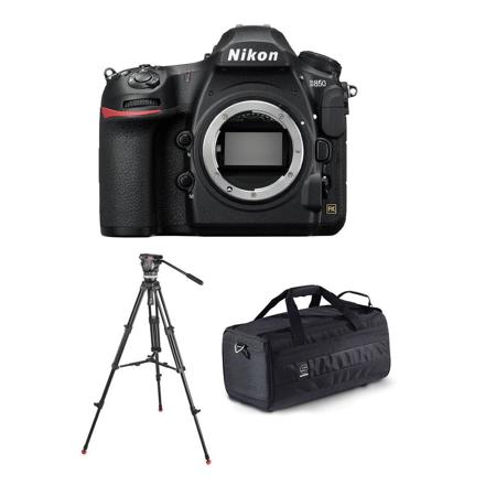Nikon D850 DSLR Camera Body With Sachtler 1001 3-section Aluminum Tripod / Bag