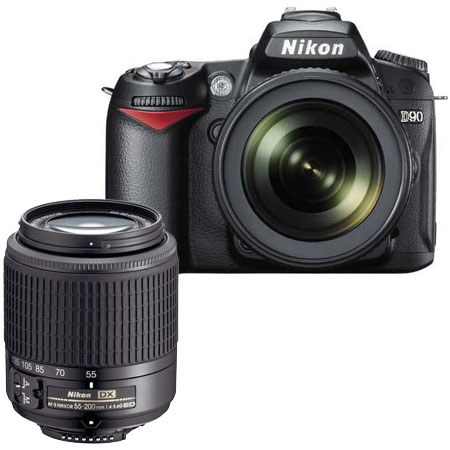 Nikon D90 DSLR Kit with 18-105VR and 55-200DX, U.S.A. - Adorama 