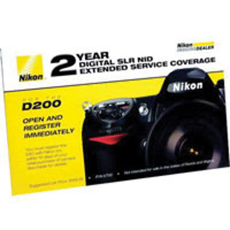 Nikon 2 Year Service Coverage Agreement for D200 Camera