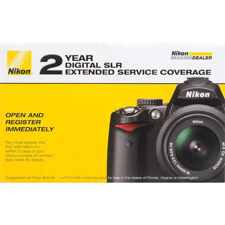 Nikon 2 Year Extended Warranty, for D7000 D7100 & D7500 Cameras