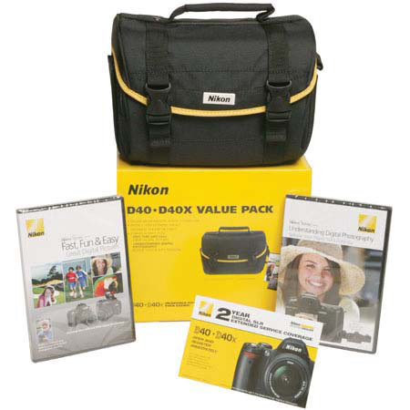 Nikon D40/D40x Digital SLR Accessory Kit, with Extended 2 Year Camera Warranty for D40/D40X, Nikon Gadget Bag & 2 Nikon DVD Guides to Digital SLR Photography