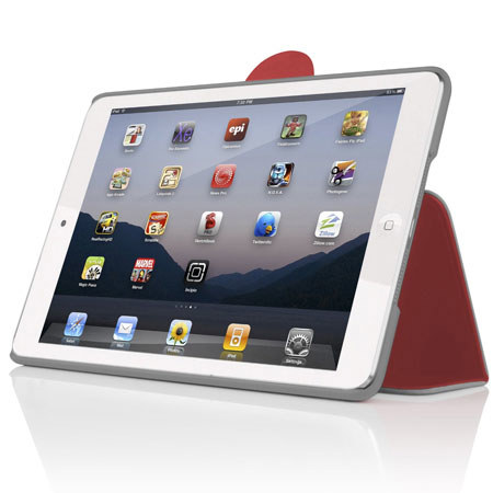 Incipio Lexington Hard Shell Folio Case for iPad Mini, Scarlet Red/Light Gray