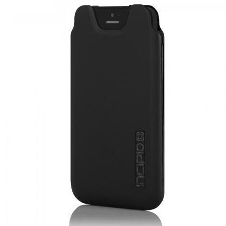 Incipio Marco Premium Hard-Shell Pouch for iPhone 5, Black/Black Chrome