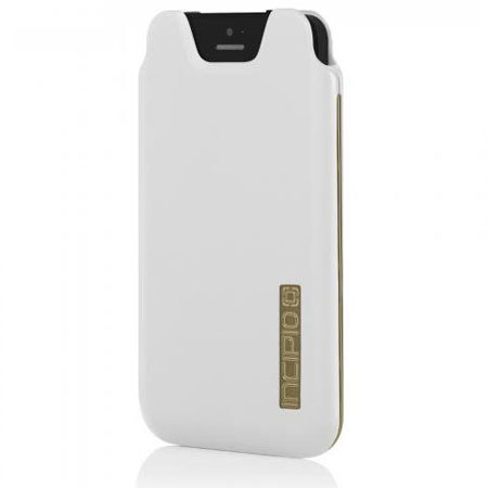 Incipio Marco Premium Hard-Shell Pouch for iPhone 5, White/Chrome