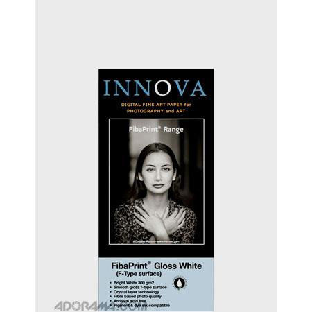 Innova Art F-Type Brilliant White Gloss FibaPrint Inkjet Paper, 300gm2, 60"x49' (15m) Roll.
