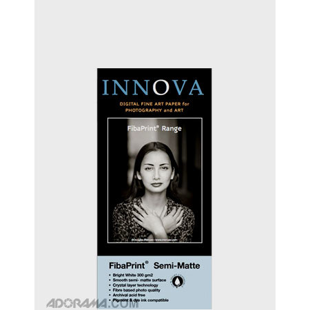 Innova Art F-Type Bright White Satin, Semi-Matte FibaPrint Inkjet Paper, 300gm2, 36x48", 20 Sheets.
