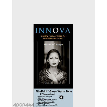 Innova Art F-Type Warm Tone, White Gloss FibaPrint Inkjet Paper, 300gm2, 36x48", 20 Sheets.