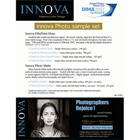 Innova Art Photo Sampler Inkjet Paper Pack,8.5x11"-12