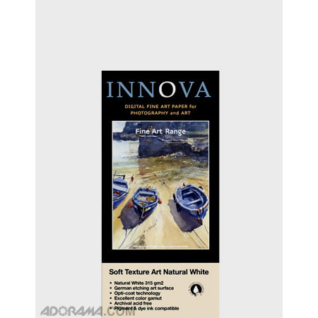 Innova Art Soft-Textured Natural White Matte Inkjet Paper, 315gm2, 36x48", 25 Sheets.