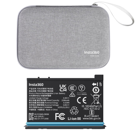 Insta360 2290mAh Rechargeable Battery for X4 8K 360 Action Camera with Carry Case