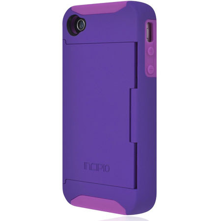 Incipio Stowaway Credit Card Hard Case for iPhone 4 & 4S, Deep Purple / Purple