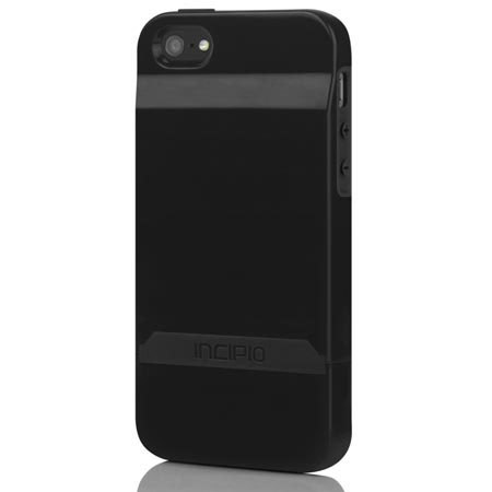 Incipio Stashback Credit Card Hard Case for iPhone 5/5s, Black / Black