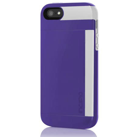 Incipio Stowaway Credit Card Hard Case for iPhone 5, Purple / White