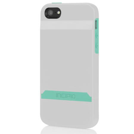 Incipio Stashback Credit Card Hard Case for iPhone 5/5s, White / Turquoise