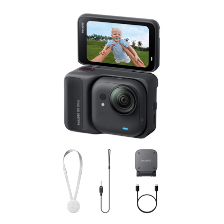 Insta360 GO Ultra 4K Action Camera Standard Bundle Midnight Black