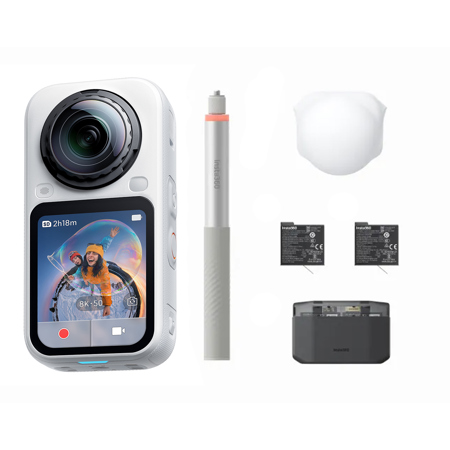 Insta360 X6 8K 360 Action Camera Essential Bundle, Arctic White