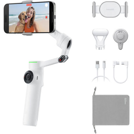 Insta360 Flow 2 Pro 3-Axis AI-Powered Smartphone Gimbal Creator Bundle Stone Gray