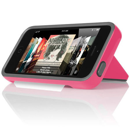 Incipio Stowaway Credit Card Case with Integrated Stand for iPhone 5, Pink/Gray