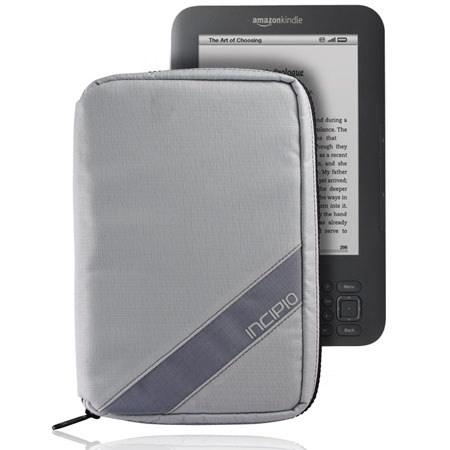 Incipio Sport Zip Nylon Sleeve for Kindle 3 & Other eReaders, Gray