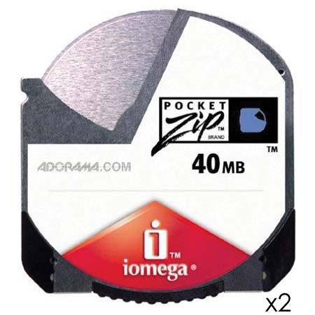 Iomega Pocketzip 40MB PC Storage Media, 2 Pack