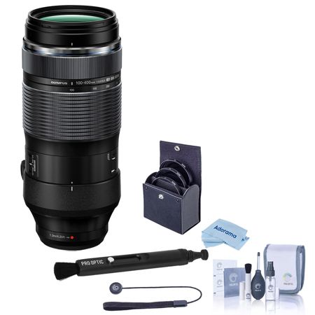 Olympus M.Zuiko Digital ED 100-400mm f/5.0-6.3 IS Lens, Black, w/Included Value
