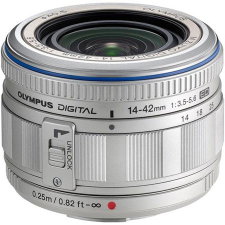 Olympus Micro Zuiko Digital 14-42mm f/3.5-5.6 Zoom Lens for EP Series PEN Digital Cameras, Silver