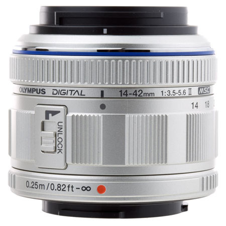 Olympus M. Zuiko Digital 14-42mm f/3.5-5.6 MSC Lens - Silver - for Micro Four Thirds System