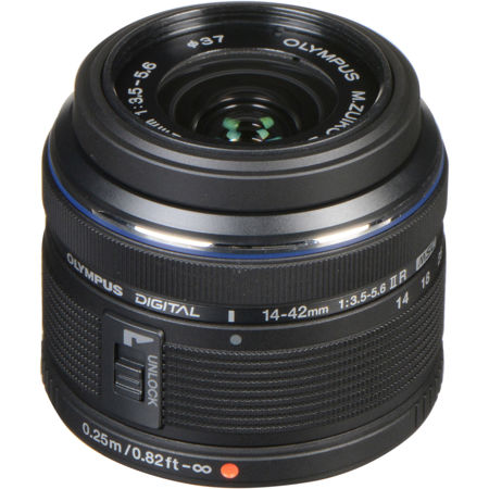 Olympus M.Zuiko Digital 14-42mm f/3.5-5.6 II R Lens for Micro Four Thirds,  Black