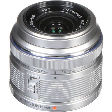 Olympus M.Zuiko Digital 14-42mm f/3.5-5.6 II R Lens for Micro Four Thirds,  Silver