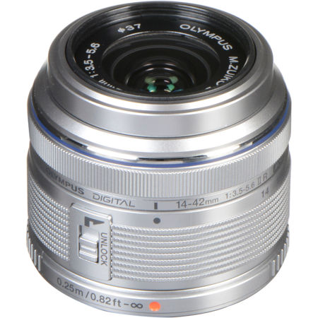 Olympus M.Zuiko Digital 14-42mm f/3.5-5.6 II R Lens for Micro Four Thirds,  Silver