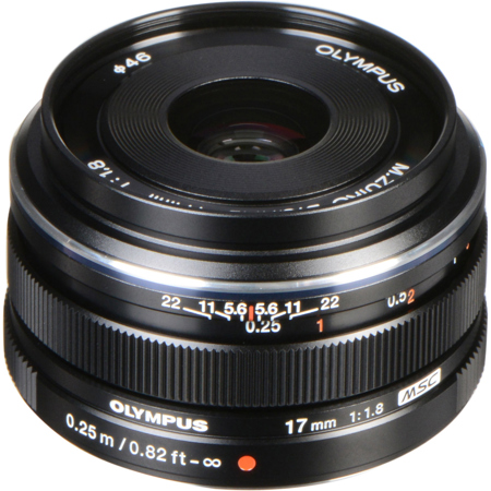 Olympus M.Zuiko Digital 17mm f/1.8 Lens for Micro Four Thirds, Black