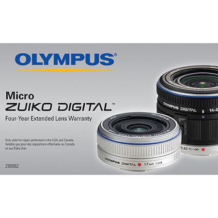 Olympus 4 Year Extended Warranty, for Micro 4/3 Lenses