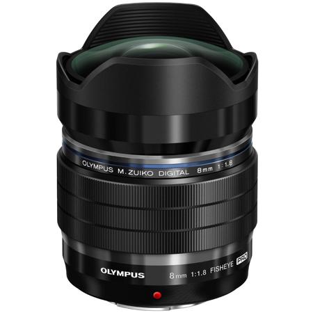 Olympus M.Zuiko Digital ED 8mm f/1.8 Fisheye Pro Lens for MFT, Black