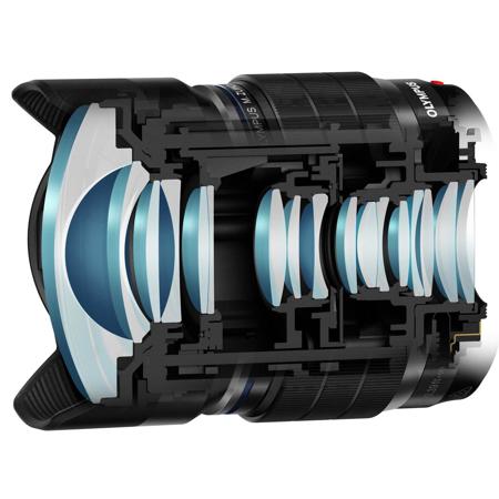 Olympus M.Zuiko Digital ED 8mm f/1.8 Fisheye Pro Lens for MFT, Black