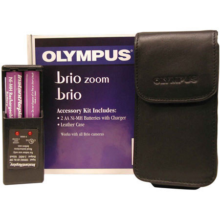 Olympus Accessory Kit for Brio D100, D150Z, D230 ,520 (Leather Case 2 AA Nimh Batteries & Charger)