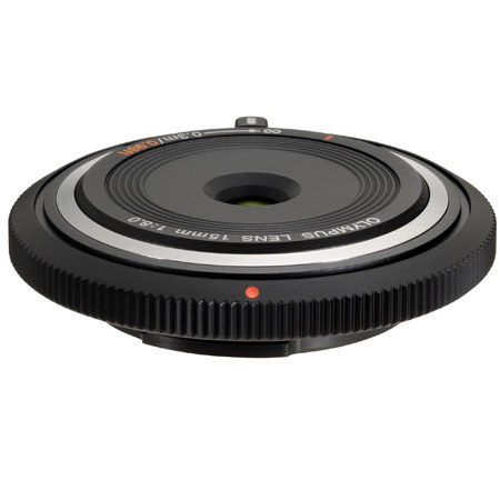 Olympus 15mm f8.0 Body Cap Wide Angle Lens, Black - for Micro Four Thirds System