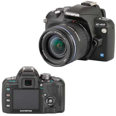 Olympus Evolt E-410 Digital SLR Camera/ Two Lens Kit with 14-42 mm & 40-150 mm Lens, 2 GB CF Memory Card, Spare BLS-01 Lithium-Ion Rechargeable Battery, Slinger Camera System Bag