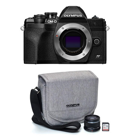 Olympus OM-D E-M10 Mark IV Camera Body, Black with 25mm F1.8 Lens Step-Up Kit
