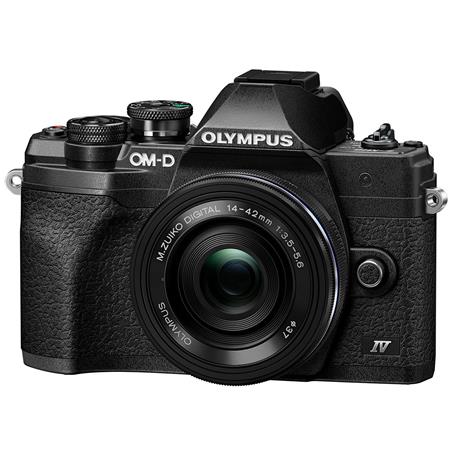 Olympus OM-D E-M10 Mark IV Camera with M.Zuiko Digital ED 14-42mm F3.5-5.6  EZ Lens, Black
